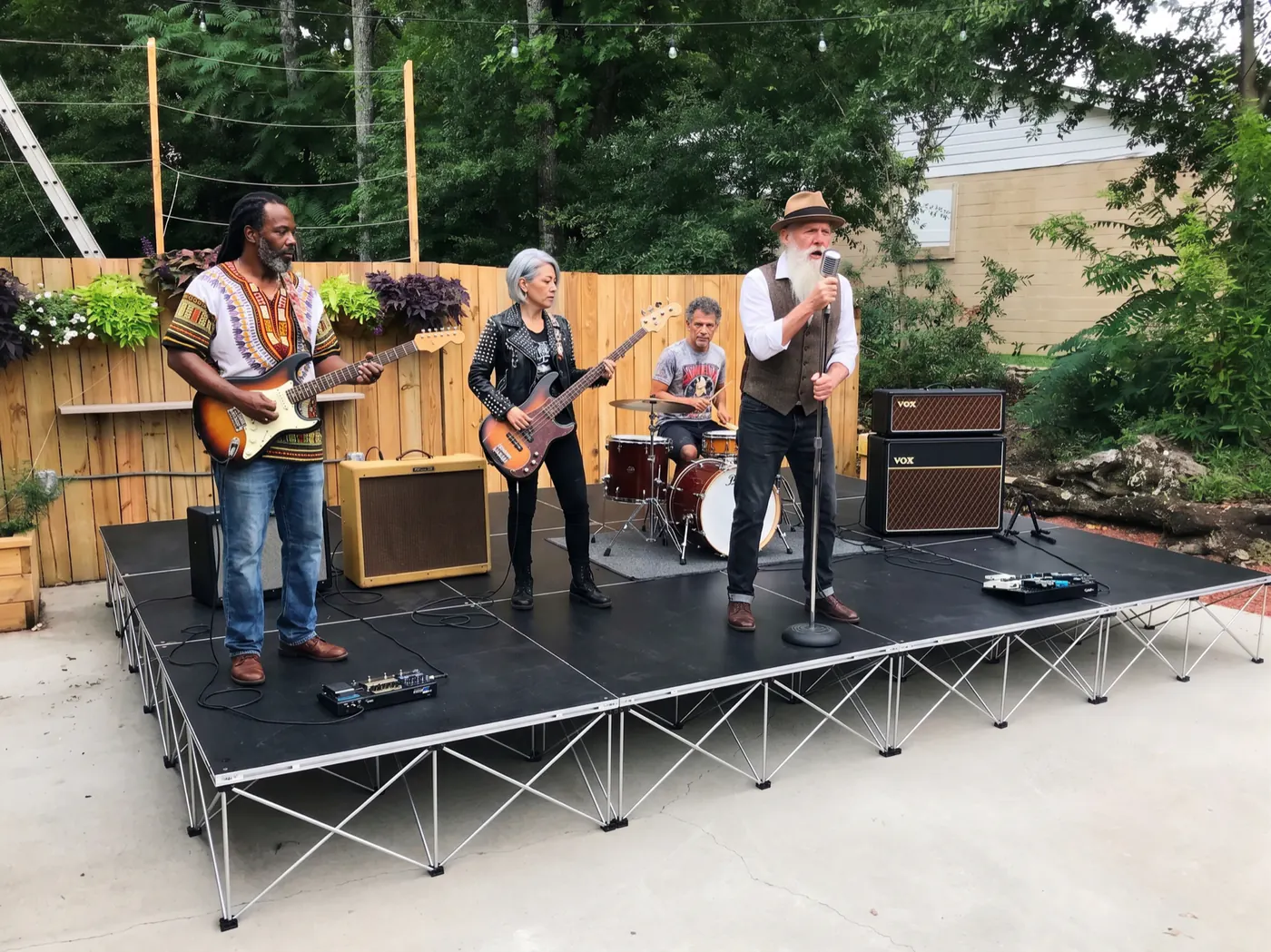 Portable modular stage used for a live performance