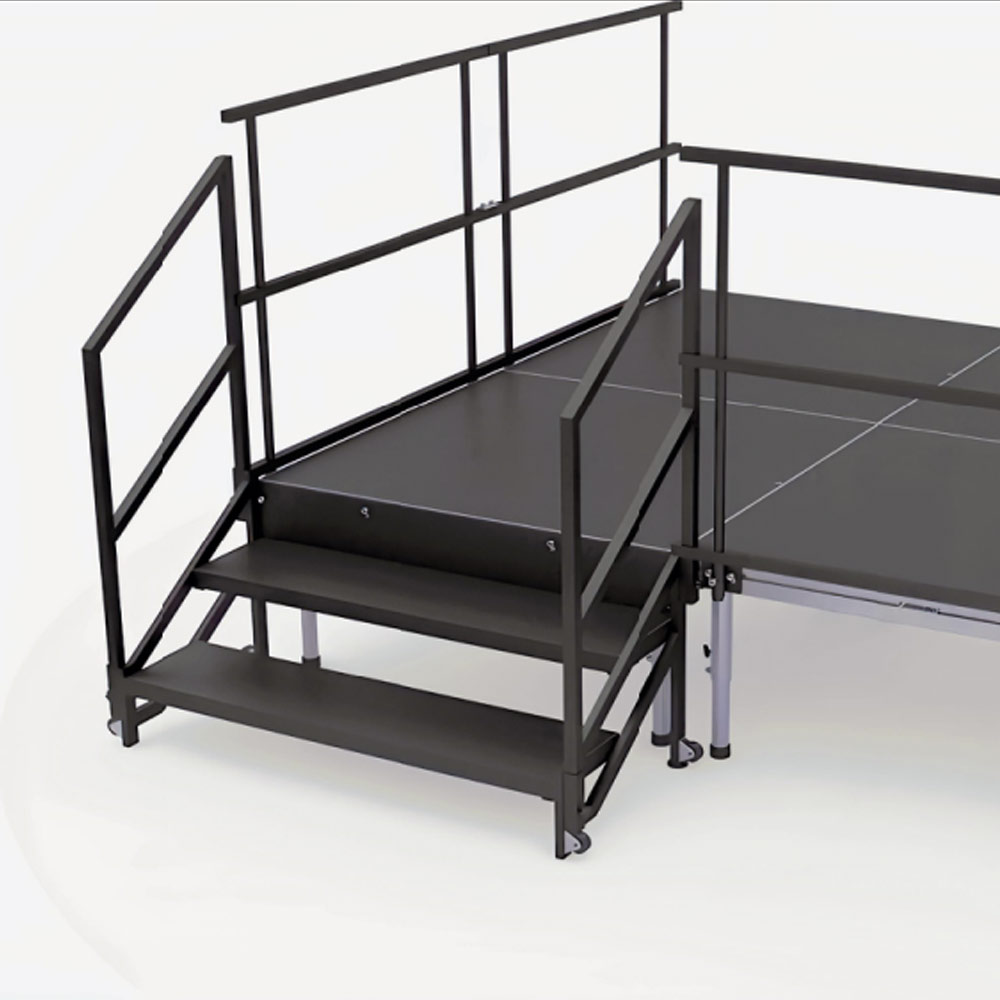 QuickLock Staging 2 Step Fixed Stairs with Handrails