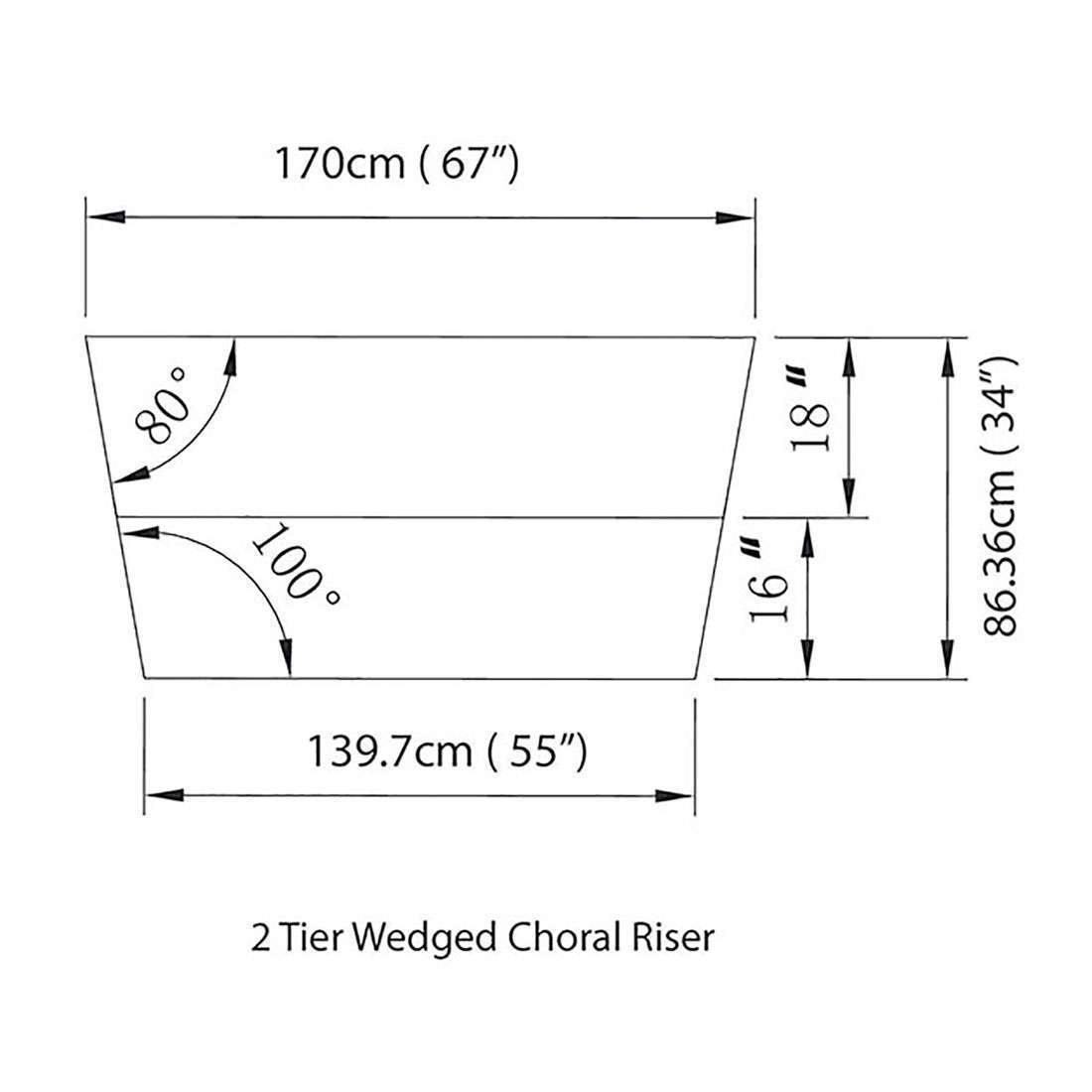 Staging 101 2 Tier Wedged Standing Choral Risers f3