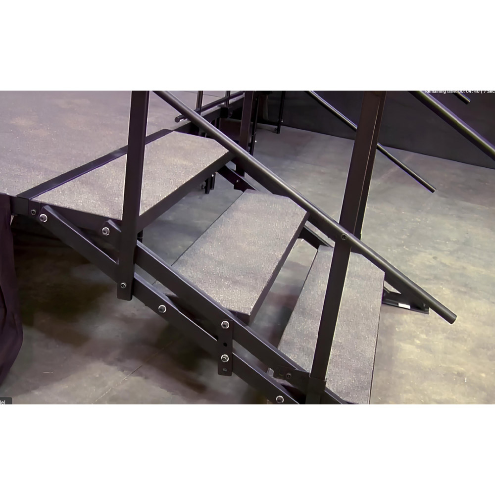Staging 101 Wide Stairs with Handrail (16 32 Height)ft1