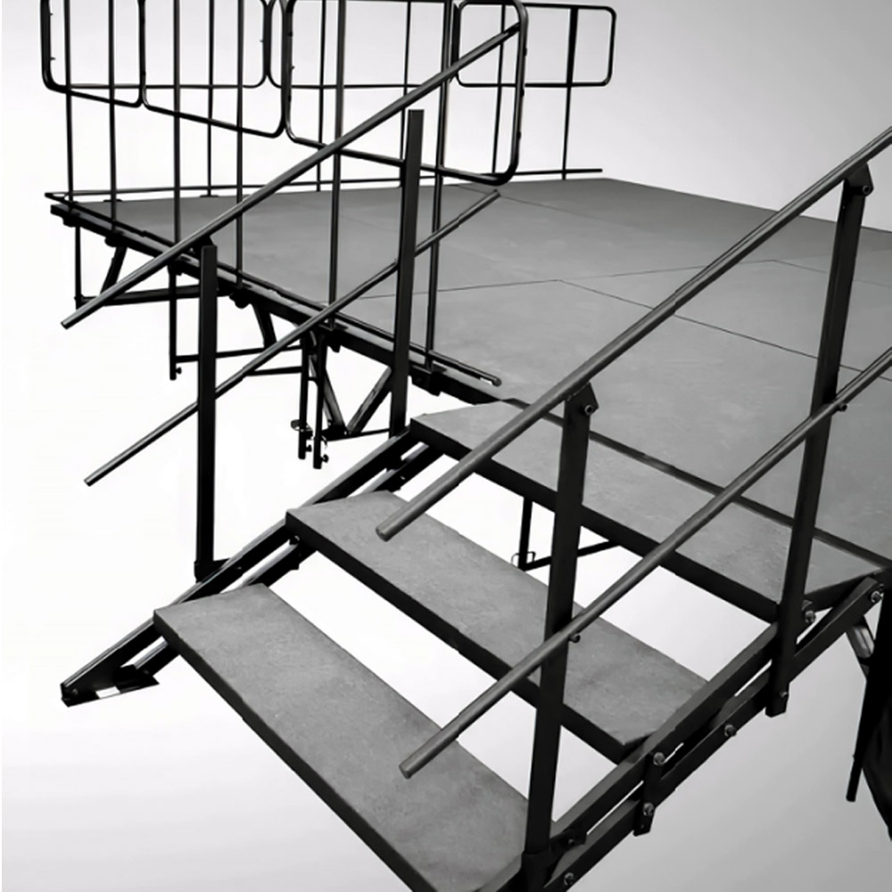 Staging 101 Wide Stairs with Handrail (16 32 Height)ft2