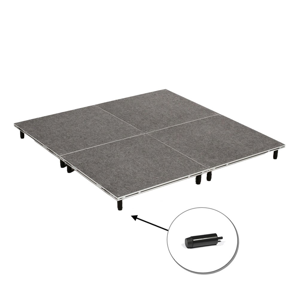 Six by six foot Intellistage portable drum riser